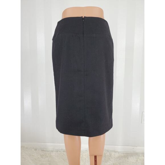 Banana Republic Factory Black Asymmetrical Knee-Length Skirt - Picture 3 of 7